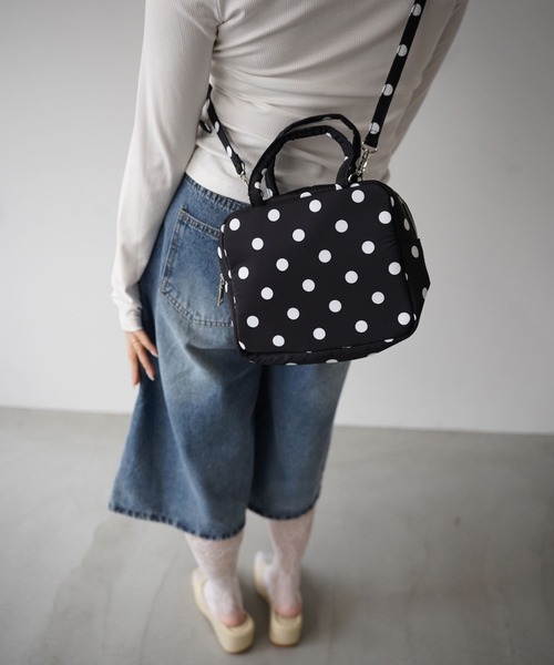 SANSeLF(サンセルフ)の「【SANSeLF】ドット2WAYミニボストンバッグ saa26s035(ハンドバッグ・レディース・ホワイト/ブラック・FREE)」の10枚目の写真