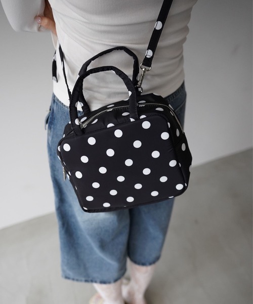 SANSeLF(サンセルフ)の「【SANSeLF】ドット2WAYミニボストンバッグ saa26s035(ハンドバッグ・レディース・ホワイト/ブラック・FREE)」の11枚目の写真
