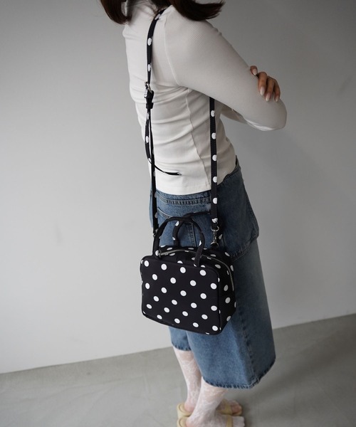 SANSeLF(サンセルフ)の「【SANSeLF】ドット2WAYミニボストンバッグ saa26s035(ハンドバッグ・レディース・ホワイト/ブラック・FREE)」の12枚目の写真