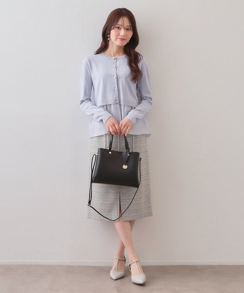 index（インデックス）の「2WAYカシメデザインミドルトート（トートバッグ・レディース・ブラック/ベージュ/サックスブルー系4・00）」の7枚目の写真