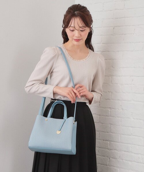 index（インデックス）の「2WAYカシメデザインミドルトート（トートバッグ・レディース・ブラック/ベージュ/サックスブルー系4・00）」の8枚目の写真