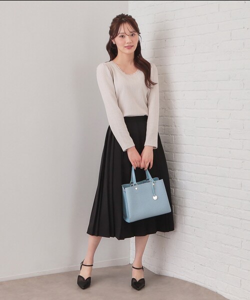 index（インデックス）の「2WAYカシメデザインミドルトート（トートバッグ・レディース・ブラック/ベージュ/サックスブルー系4・00）」の9枚目の写真