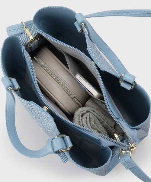 index（インデックス）の「2WAYカシメデザインミドルトート（トートバッグ・レディース・ブラック/ベージュ/サックスブルー系4・00）」の19枚目の写真