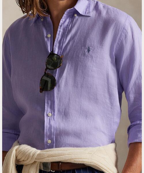 POLO RALPH LAUREN（ポロ ラルフ ローレン）の「クラシック フィット リネン シャツ（シャツ/ブラウス・メンズ・パープル・L/M/S/XL/XS/XXL）」の5枚目の写真