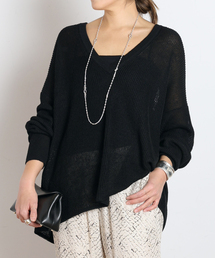 AP STUDIO | リネンVネックニット(ニット/セーター)