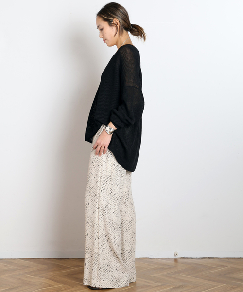 AP STUDIO(エーピーストゥディオ)の「リネンVネックニット(ニット/セーター・レディース・アイボリー/ブラック・FREE)」の12枚目の写真