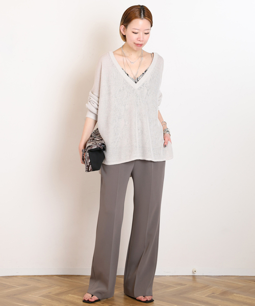 AP STUDIO(エーピーストゥディオ)の「リネンVネックニット(ニット/セーター・レディース・アイボリー/ブラック・FREE)」の17枚目の写真