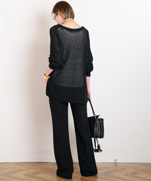 AP STUDIO(エーピーストゥディオ)の「リネンVネックニット(ニット/セーター・レディース・アイボリー/ブラック・FREE)」の22枚目の写真