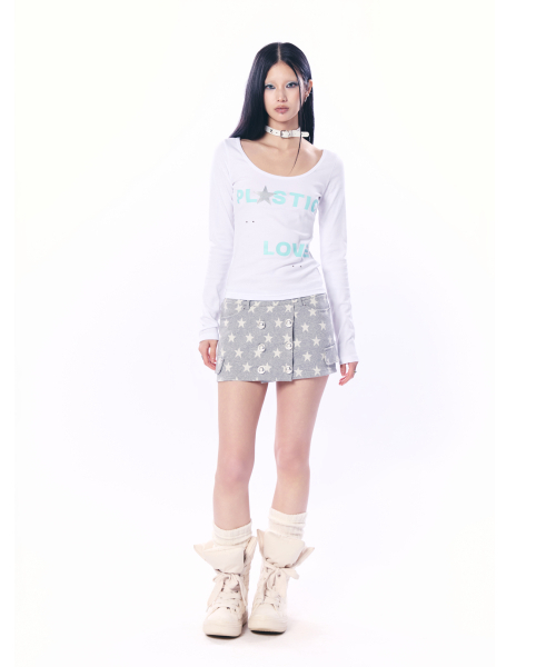 SETUP-EXE(セットアップイーエックスイー)の「STAR DOUBLE BUTTON SKIRT PANTS / GRAY(スカート・レディース・その他・SMALL/MEDIUM)」の2枚目の写真
