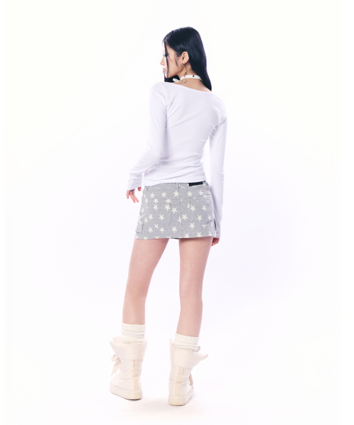 SETUP-EXE(セットアップイーエックスイー)の「STAR DOUBLE BUTTON SKIRT PANTS / GRAY(スカート・レディース・その他・SMALL/MEDIUM)」の5枚目の写真