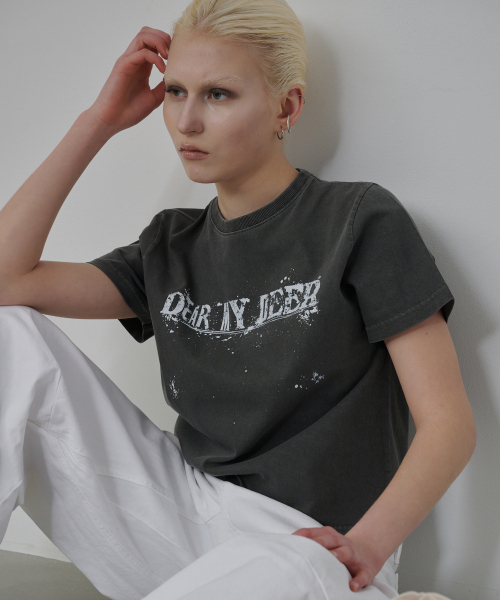 DEARMYDEER(ディアマイディア)の「ペイントドロップTシャツ(チャコール)(Tシャツ/カットソー・レディース・その他・SMALL/LARGE)」の2枚目の写真