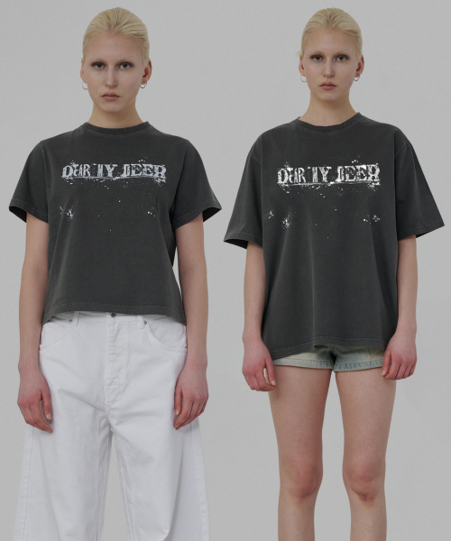 DEARMYDEER(ディアマイディア)の「ペイントドロップTシャツ(チャコール)(Tシャツ/カットソー・レディース・その他・SMALL/LARGE)」の3枚目の写真