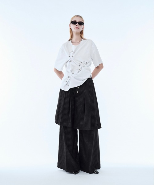 seyto(セイト)の「Lame stripe pleats half pants / ラメストライププリーツハーフパンツ(その他パンツ・メンズ・グレー/ブラック・3/2/1)」の11枚目の写真
