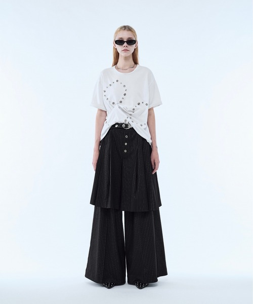seyto(セイト)の「Lame stripe pleats half pants / ラメストライププリーツハーフパンツ(その他パンツ・メンズ・グレー/ブラック・3/2/1)」の13枚目の写真