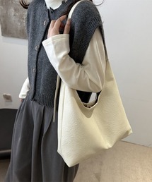 フェイクレザーワンショルダー トートバック/大容量