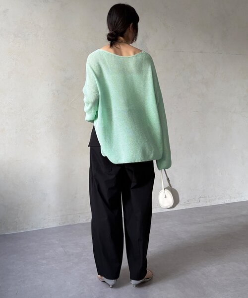 DouDou（ドゥドゥ）の「【WEB限定】ライトストレッチクロスタックイージーパンツ（その他パンツ・レディース・ブラック/ベージュ・FREE）」の7枚目の写真