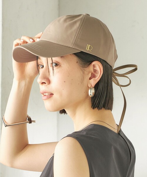 Revis.(レヴィス)の「Revis:〈UVカット / 撥水 / 透湿〉リボン キャップ(キャップ・レディース・ブラック/オリーブ/ベージュ系・ONE SIZE)」の3枚目の写真