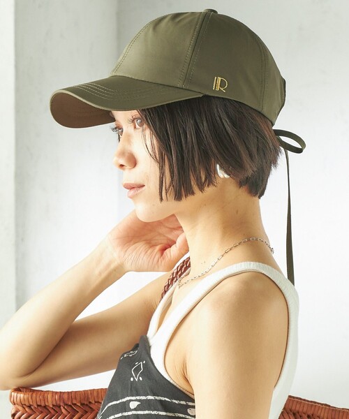 Revis.(レヴィス)の「Revis:〈UVカット / 撥水 / 透湿〉リボン キャップ(キャップ・レディース・ブラック/オリーブ/ベージュ系・ONE SIZE)」の8枚目の写真