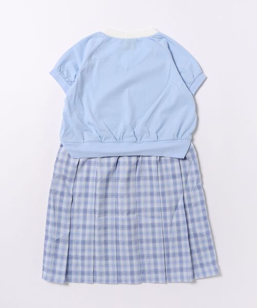AIMABLE(エマーブル)の「【カレッジ風】ナンバリングロゴチェックプリーツワンピース(100ー140cm)(ワンピース・キッズ・サックスブルー/ブラック・140/130/120/110/100)」の13枚目の写真