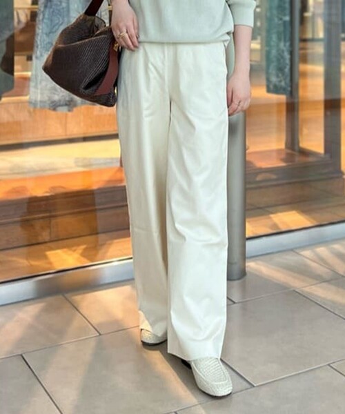 MACPHEE（マカフィー）の「コットンレーヨンリネンストレッチ ストレートパンツ（その他パンツ・レディース・ライトベージュ/チャコールグレー/ブルー/グリーン・32/34/36）」の3枚目の写真