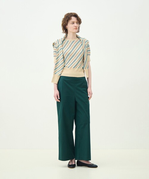 MACPHEE（マカフィー）の「コットンレーヨンリネンストレッチ ストレートパンツ（その他パンツ・レディース・ライトベージュ/チャコールグレー/ブルー/グリーン・32/34/36）」の5枚目の写真