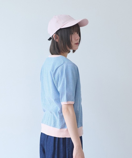 bulle de savon(ビュルデサボン)の「コットン/ポリエステ ボーダー ニットカーディガン(カーディガン/ボレロ・レディース・ピンク/レッド/ブラック・FREE)」の11枚目の写真