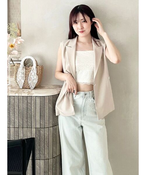 MERCURYDUO(マーキュリーデュオ)の「アシメドレープジレ(ベスト・レディース・グレー/ベージュ・FREE)」の19枚目の写真