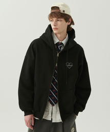 Beyond Closet（-）の「ノーマンティック ヘビーウェイト オーバーサイズ フードジップアップTシャツ ブラック（パーカー）」