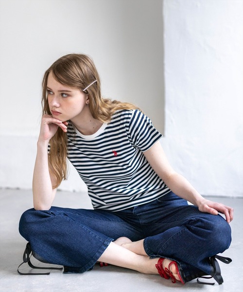 U.S. POLO ASSN.(ユーエスポロアッスン)の「【U.S. POLO ASSN.】clear 別注 ベーシックTシャツ(Tシャツ/カットソー・レディース・ブラック/ピンク/オフホワイト/ホワイト×ネイビー・F)」の3枚目の写真