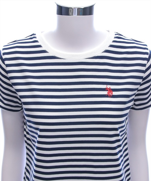 U.S. POLO ASSN.(ユーエスポロアッスン)の「【U.S. POLO ASSN.】clear 別注 ベーシックTシャツ(Tシャツ/カットソー・レディース・ブラック/ピンク/オフホワイト/ホワイト×ネイビー・F)」の10枚目の写真