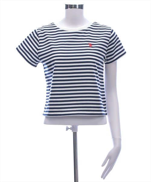 U.S. POLO ASSN.(ユーエスポロアッスン)の「【U.S. POLO ASSN.】clear 別注 ベーシックTシャツ(Tシャツ/カットソー・レディース・ブラック/ピンク/オフホワイト/ホワイト×ネイビー・F)」の13枚目の写真