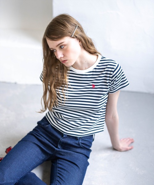 U.S. POLO ASSN.(ユーエスポロアッスン)の「【U.S. POLO ASSN.】clear 別注 ベーシックTシャツ(Tシャツ/カットソー・レディース・ブラック/ピンク/オフホワイト/ホワイト×ネイビー・F)」の17枚目の写真