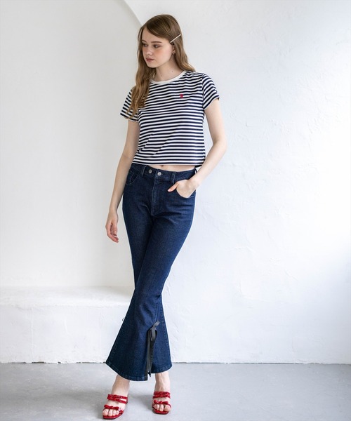 U.S. POLO ASSN.(ユーエスポロアッスン)の「【U.S. POLO ASSN.】clear 別注 ベーシックTシャツ(Tシャツ/カットソー・レディース・ブラック/ピンク/オフホワイト/ホワイト×ネイビー・F)」の22枚目の写真
