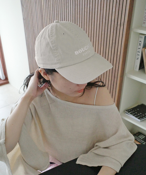 SLOBE IENA（スローブイエナ）の「BOUCHE SLOBE別注 CAP（キャップ・レディース・アイボリー/カーキ・FREE）」の6枚目の写真