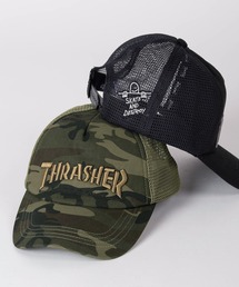 THRASHER（スラッシャー）の「【79】【THRASHER/スラッシャー】 ブラック/カモフラ 3Dブランドロゴ メッシュキャップ（キャップ）」