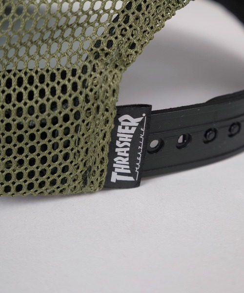 THRASHER(スラッシャー)の「【79】【THRASHER/スラッシャー】 ブラック/カモフラ 3Dブランドロゴ メッシュキャップ(キャップ・メンズ・ダークグリーン/ブラック・FREE)」の10枚目の写真
