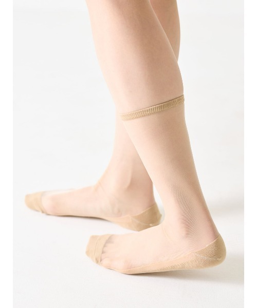 tutuanna(チュチュアンナ)の「【3足組】足底綿でムレにくい ストッキング風シースルーソックス21cm丈(ソックス/靴下・レディース・ベージュ系その他2/ベージュ系その他3/ベージュ系その他/ブラック系その他5・M)」の9枚目の写真