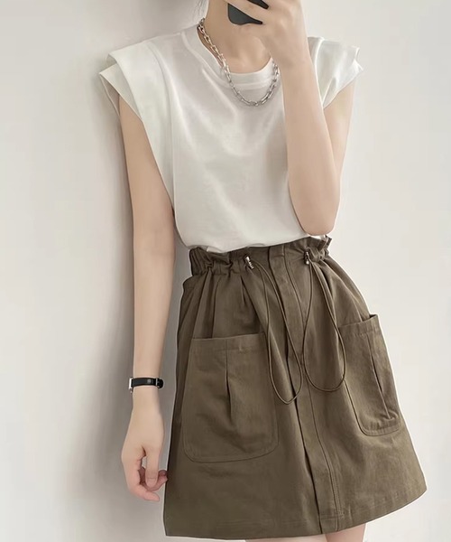 SAISON DE PAPILLON(セゾンドパピヨン)の「【新作登場】カットソー レディース トップス Tシャツ フレンチスリーブ ダブルショルダー(Tシャツ/カットソー・レディース・ホワイト/ブラック/チャコール・L/M)」の10枚目の写真