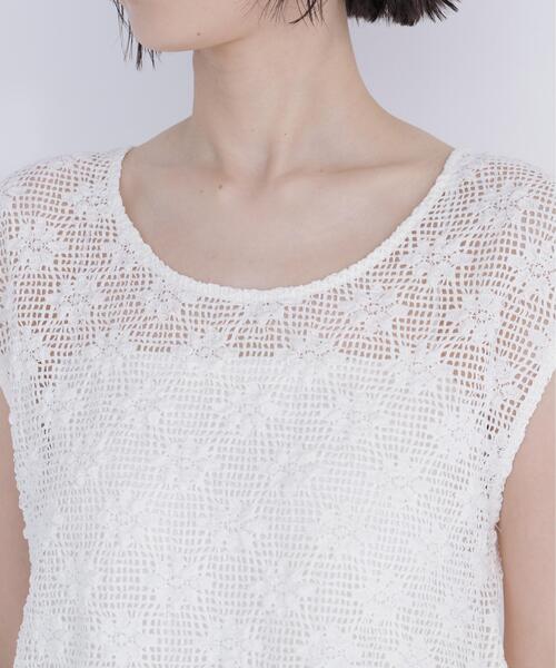 NATURAL BEAUTY BASIC(ナチュラルビューティーベーシック)の「ドロストレースカットソー(Tシャツ/カットソー・レディース・オフホワイト/ブラック・フリ-)」の3枚目の写真
