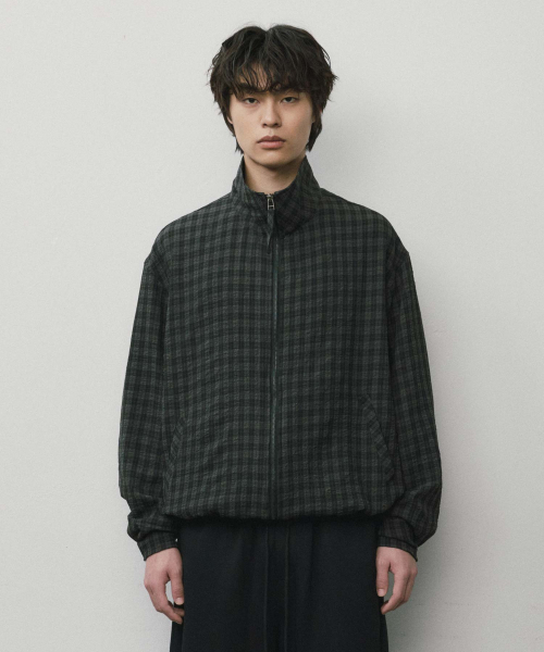 WMC(ダブリューエムシー)の「チェックシャケットブルゾン_CHARCOAL GREY(ナイロンジャケット・メンズ・チャコールグレー・M/L/XL)」の1枚目の写真