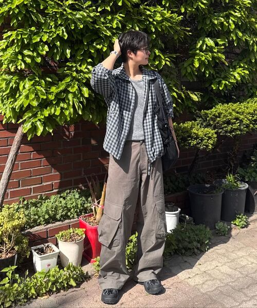 WMC(ダブリューエムシー)の「チェックシャケットブルゾン_CHARCOAL GREY(ナイロンジャケット・メンズ・チャコールグレー・M/L/XL)」の6枚目の写真