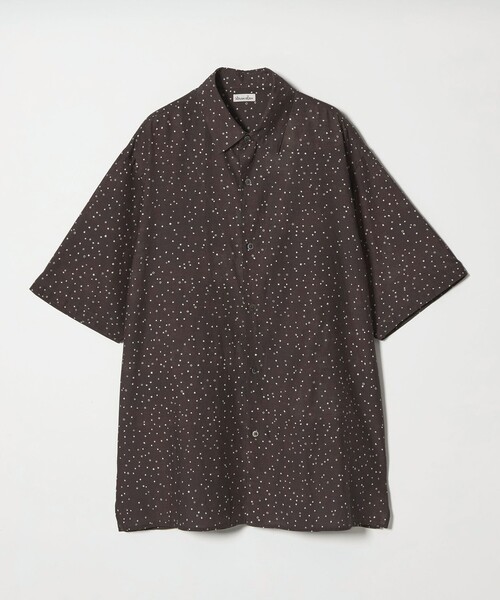 Steven Alan＞ プリント レギュラーカラー ショートスリーブ シャツ