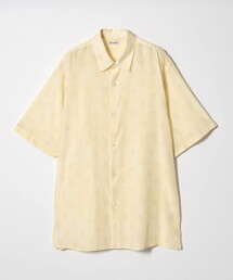 Steven Alan＞ コットン/シルク オンブレーチェック オープンカラー