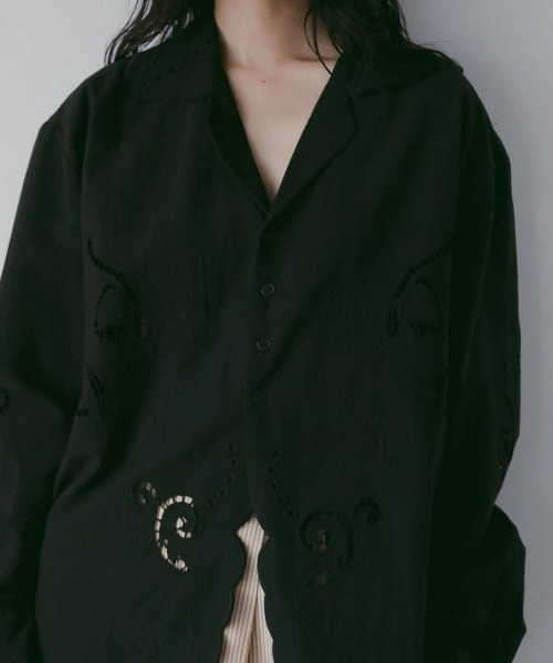 anuke/アンヌーク] カットワーク刺繍 オープンカラーシャツ（シャツ