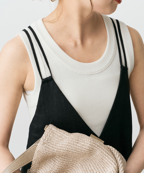 Spick & Span(スピックアンドスパン)の「《新色有り / 追加》18Gリブニットタンク(タンクトップ・レディース・ブラック/その他4/ブルー/ホワイト・FREE)」の5枚目の写真