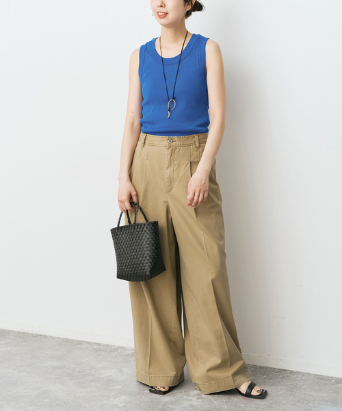 Spick & Span(スピックアンドスパン)の「《新色有り / 追加》18Gリブニットタンク(タンクトップ・レディース・ブラック/その他4/ブルー/ホワイト・FREE)」の9枚目の写真