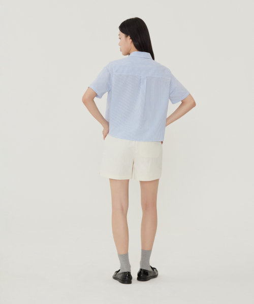 COVERNAT WOMAN（カバーナットウーマン）の「ウィメンズシアサーカー ハーフシャツ スカイブルー（シャツ/ブラウス・レディース・その他・WS/WM）」の11枚目の写真