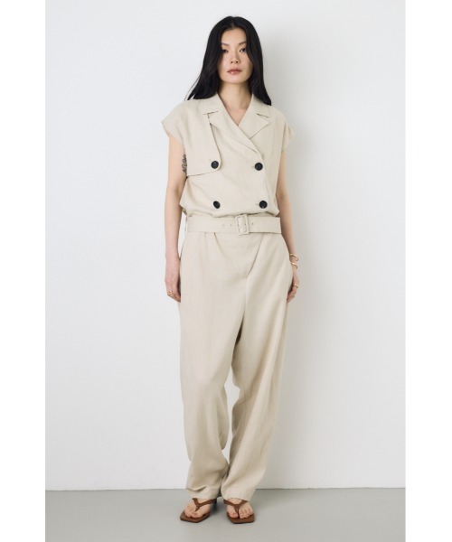 AZUL by moussy(アズールバイマウジー)の「リネントレンチオールインワン(つなぎ/オールインワン・レディース・ブラック/ライトベージュ・SMALL/MEDIUM)」の14枚目の写真