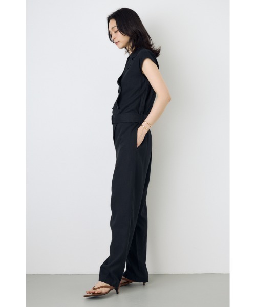 AZUL by moussy(アズールバイマウジー)の「リネントレンチオールインワン(つなぎ/オールインワン・レディース・ブラック/ライトベージュ・SMALL/MEDIUM)」の6枚目の写真