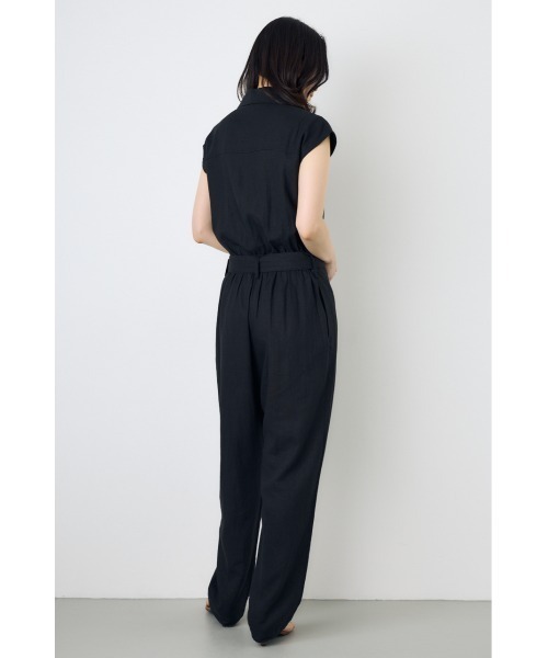 AZUL by moussy(アズールバイマウジー)の「リネントレンチオールインワン(つなぎ/オールインワン・レディース・ブラック/ライトベージュ・SMALL/MEDIUM)」の7枚目の写真